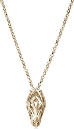 John Hardy 14kt yellow gold Naga Pendant white diamond necklace - women - 14kt Gold/White Diamond - 50