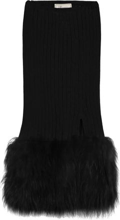 Blumarine Gonna midi a coste - Nero