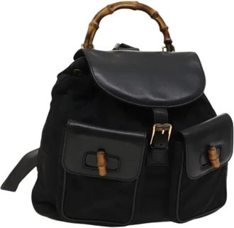 Gucci Pre-owned Backpacks, female, Black, Size: ONE SIZE Pre-owned Vintage Leather Backpack