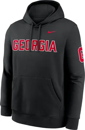 Nike Georgia Sideline Club Nike Mens College Pullover Hoodie in Black | MKDK00AUGV-TVV