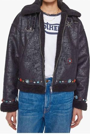 Mother The Strappy Brrly Jacket In Black
