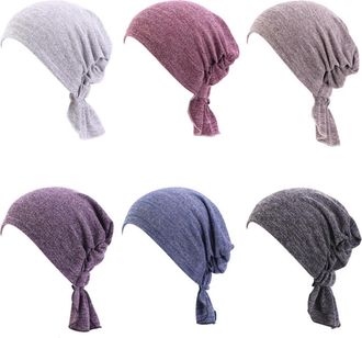 Generic Pre Tied Headwrap Chemo Headwear for Women Uk Beanie Scarf Soft Turban Cap Floral Head Wraps Alopecia Bandana Head Cover (Wine)