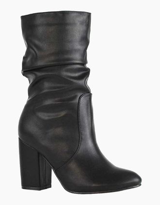XY London Womens XY London Womens/Ladies Belle Ruched Mid Calf Boots - Black - Size: 6