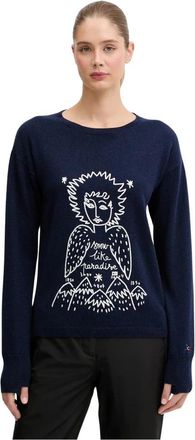 Rossignol JCC Signal Sweater - Dames - Ronde hals truien - Blauw - M - Wol - Truien & Vesten