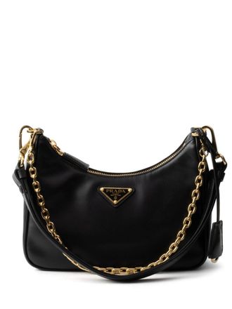 Prada Re-Edition leather mini bag - women - Nylon/Calf Leather - OS - Black