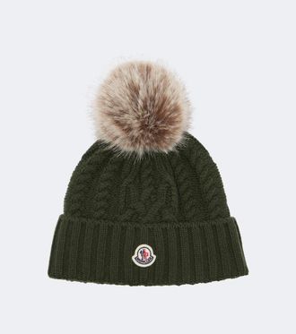 Moncler Cable-knit wool and cashmere beanie