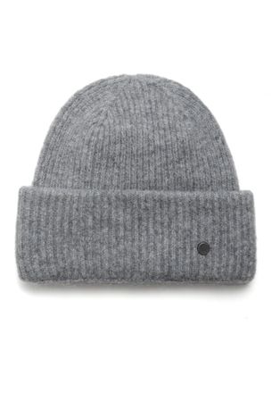 Pearlwood Strickm&uuml;tze PEARLWOOD ZOE, Damen, grau (graphite), Feinripp, Materialmix, unifarben, M&uuml;tzen Strickm&uuml;tze, Feinripp, w&auml;rmend, breiter Umschlag