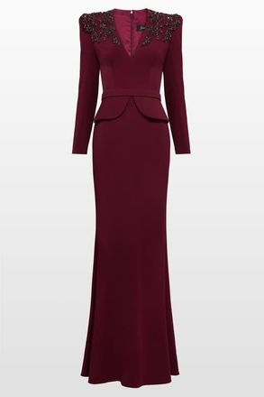 Jenny Packham Night Flowering Sequin-Embellished V-neck Maxi Dress in Cardinal at Nordstrom, Size 14 Uk