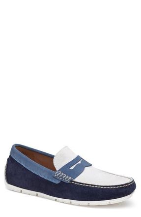Johnston & Murphy Baldwin Penny Loafer in Navy Multi English Suede at Nordstrom, Size 11.5