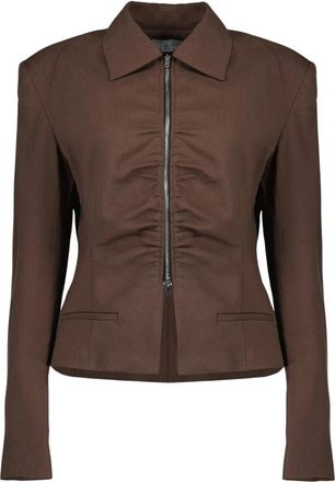 Iro Helvina Jas - Dames - Zomerjassen - Bruin - M - Leer - Jassen