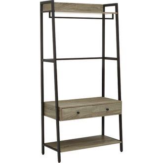 Premier Housewares Interiors by Premier Versatile Grey Oak Storage Unit, Sturdy And Durable Spacious Storage Unit, Easily Maintained Tall Cupboard