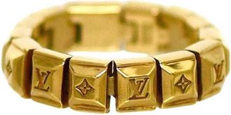 Louis Vuitton Gold Metal Band Ring (Pre-Owned)