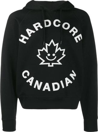 Dsquared2 Hardcore Felpa Hoodie - Heren - Hoodies - Zwart - XL - Leer - Hoodies & sweatvesten