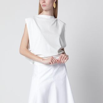 Jacquemus Canotta Moisson drappeggiata bianca