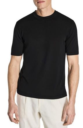 Jack Victor Wellington Cotton & Silk Crewneck T-Shirt in Black at Nordstrom, Size Xx-Large