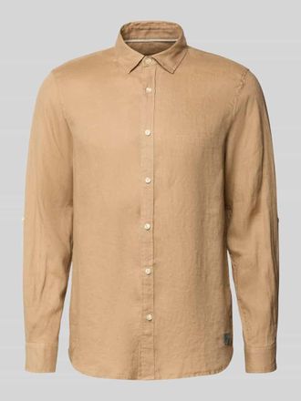 Scotch & Soda Regular Fit Leinenhemd aus reinem Leinen Modell CORE in Hellbraun, Gr&ouml;&szlig;e XXL