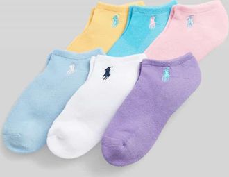 Polo Ralph Lauren Sneaker-Socken aus Baumwoll-Mix im 6er-Pack in Hellrosa, Gr&ouml;&szlig;e 36-41