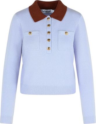 Self Portrait Blue Wool Blend Sweater