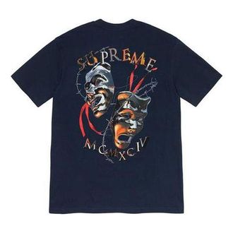 SUPREME SS20 Week 1 Laugh Now Tee Printing Short Sleeve Unisex Navy Blue SUP-SS20-043