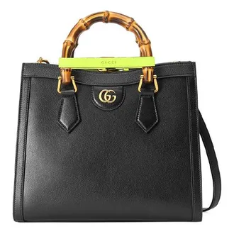 Gucci (WMNS) Gucci Leather Diana Bamboo Knot Single-Shoulder Bag Small Black 660195-17QDT-1175