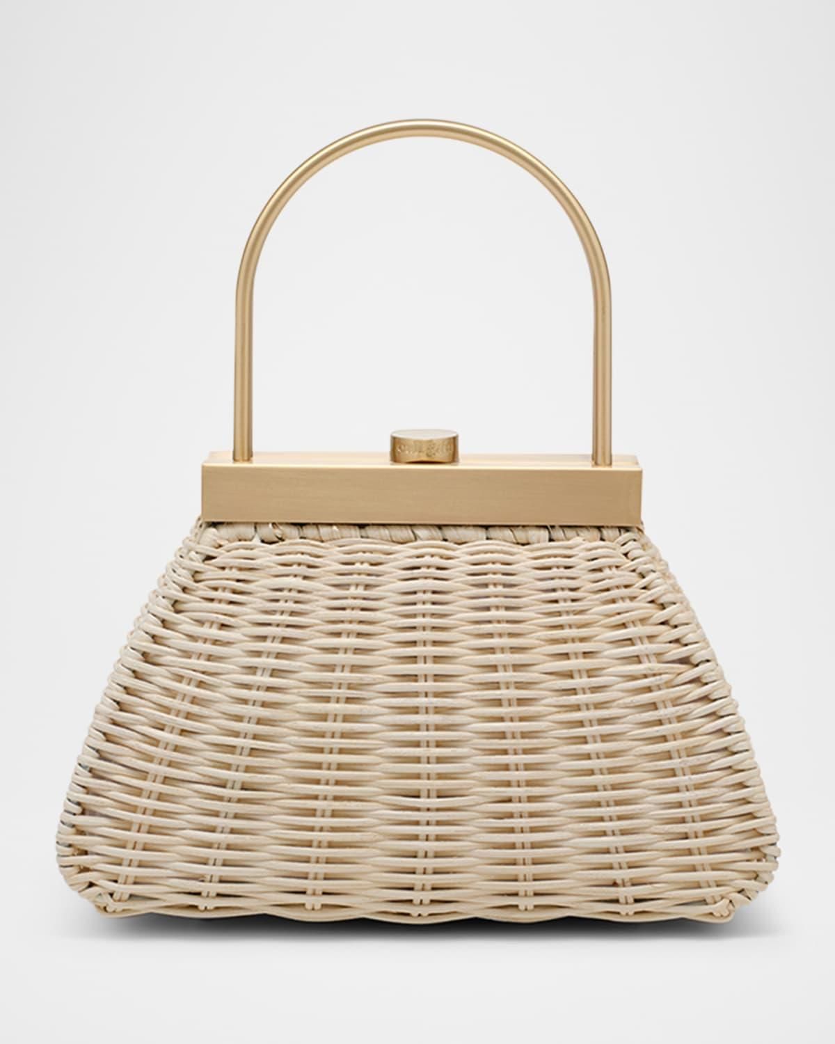 【関税込み】Lou Top Handle Bag - Cult Gaia - Leather - Beige Cult Gaia Lou Top Handle Bag - Leather - Beige | THE LIST