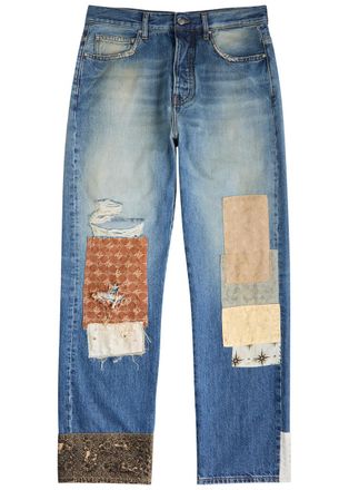 Amiri Ma Quad Artpatch Straight-leg Jeans - Indigo - 34 (W34 / L)