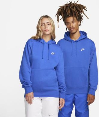 Nike Mens Club Pullover Hoodie - Game Royal/Game Royal/White Size S
