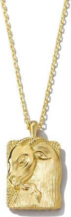 David Webb 18kt geelgouden halsketting met diamant steenbok en sterrenbeeld