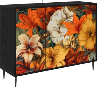 vidaXL Aparador Gennep Roble Negro 102 X 33 X 76 Cm Vidaxl