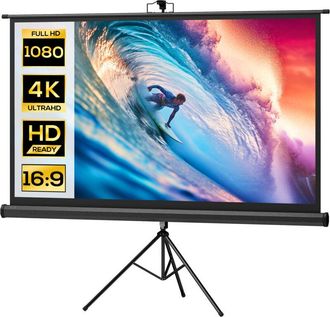 HOMCOM Schermo di Proiezione 84 con Treppiede Regolabile 200x8x118 cm Nero - Homcom