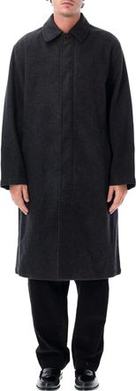 Universal Works Mowbray Mac Coat With Concealed Button Closure And Minimalist Design