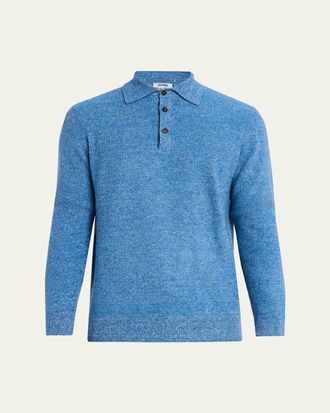 Cesare Attolini Mens Cashmere Rib Polo Sweater