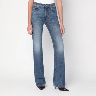 Haikure Blue Washed Effect Star Jeans