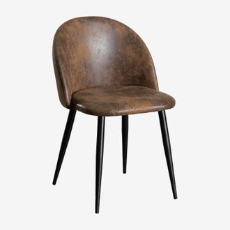 Sklum Pack De 2 Sillas De Comedor Tapizada En Polipiel Kana Sklum Caf&eacute; Vintage