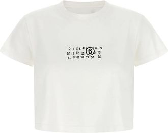 Maison Margiela Numeric Signature T-Shirt - Dames - T-shirts - Wit - L - Katoen - Tops