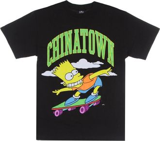 Market Simpsons Zwart Tee met Logo Print - Heren - T-shirts - Zwart - S - Katoen - Tops