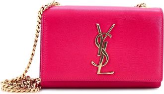 Saint Laurent Classic Monogram Grainy Leather Small crossbody bag - Roze