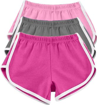 Generic 3 Pack Shorts Womens Summer Hot Pants Ladies Workout Gym Sport Yoga Bottoms Joggers Beach Shorts Swimwear Lightweight Comfort Gym Short Elastic Waist 