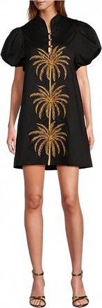 Mestiza New York Elliana Barong Mini Dress In Black/gold