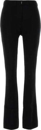 Sportmax Earry 1 Rechte Broek - Dames - Wijde Broeken - Zwart - S - Leer - Broeken