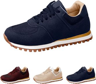 Generic Womens Fashion Sneakers Stylish Retro Casual Running Walking Shoes for Women Suede Lace Up Chunky Platform Sneakers Lightweight Athletic Workout Tenni