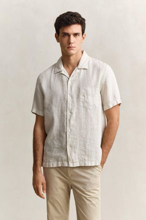 GANT Men Short Sleeve Linen Shirt (XXXL) SAND