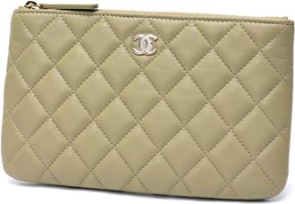 Chanel Gold Light Beige Leather Long Wallet (Bi-Fold) (Pre-Owned)