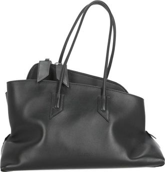 The Attico Leather Shoulder Bag with Dual Handles and Zip Closure