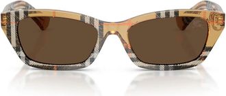 Burberry Sunglasses Be4488 416373 Sand Check/Dark Brown Women