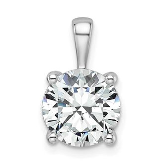 Diamond2Deal 14k White Gold 3 Ct Lab Grown Diamond Round Pendant