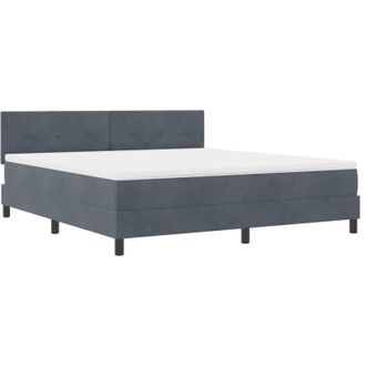 vidaXL Vidaxl - Cama Tipo Box Spring Gris Oscuro 180 X 200 Cm Terciopelo