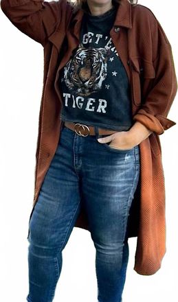 Staccato Womens Carter Textured Overshirt Duster Jacket In Copper