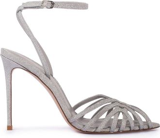 Le Silla Embrace glitter sandals - women - Other fibres - 34 - Silver