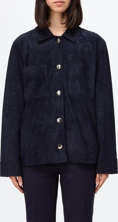 Max Mara S Max Mara Giacca a camicia Abisso in pelle di agnello scamosciata